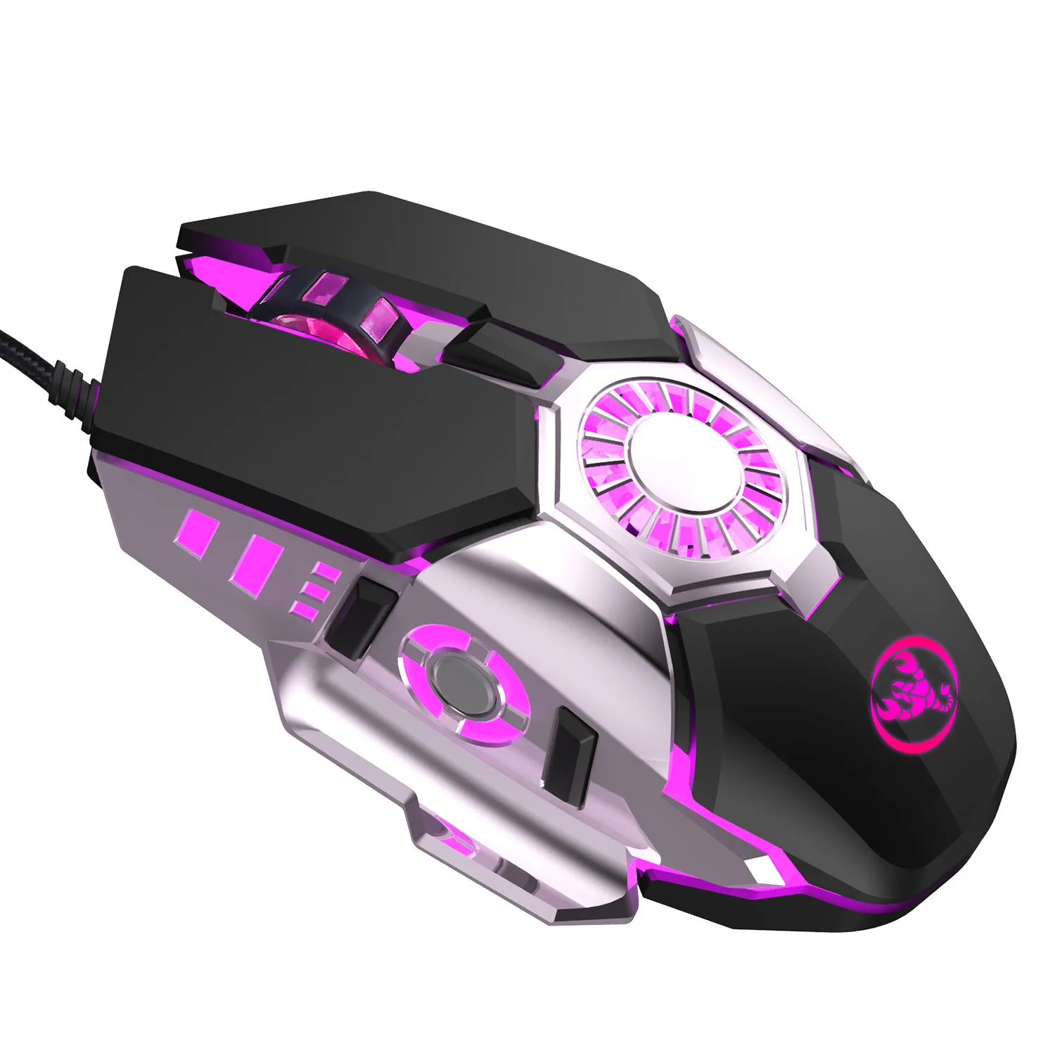 Wired Gaming Mouse RGB Spectrum Backlit Ergonomic Mouse Griffin Programmable with 7 Backlight Modes up to 6400 DPI for Windows