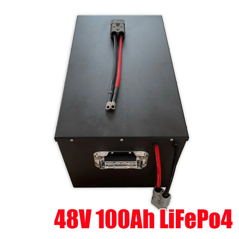 

Rechargeable deep cycle 48V 100AH LifePO4 lithium Battery Pack for home solar energy storage + 15A charger