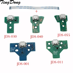for Dualshock 4 PS4 Pro Slim Controller Charging Socket Port Circuit Board JDS 030 040 with 12 14 Pin Power Flex Cable