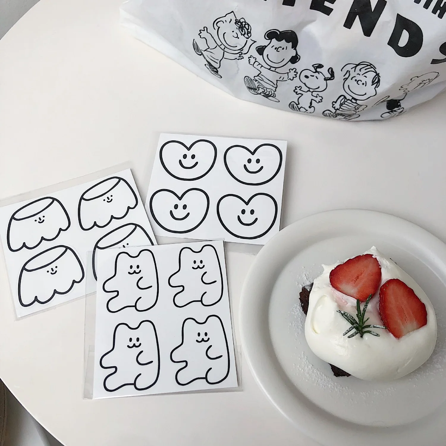 Ins Cartoon Pudding Love Little Bear Decorative stickers kawaii Concise Decoration Small Pattern Hand Account Book Seal Sticker