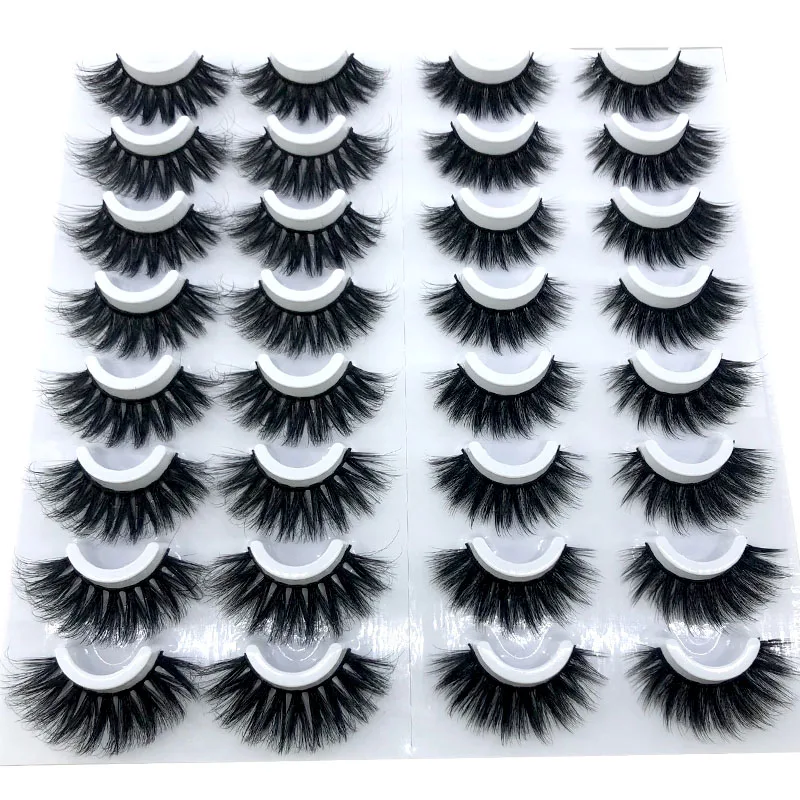 HBZGTLAD 16 pairs 3D Mink Lashes Natural False Eyelashes Dramatic Volume Fake Lashes Makeup Eyelash Extension Silk Eyelashes
