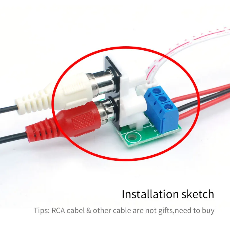 UNISIAN Audio Connection  AUX 3.5mm RCA to XH2.54mm Signal Adapter Board For DIY Amplifier