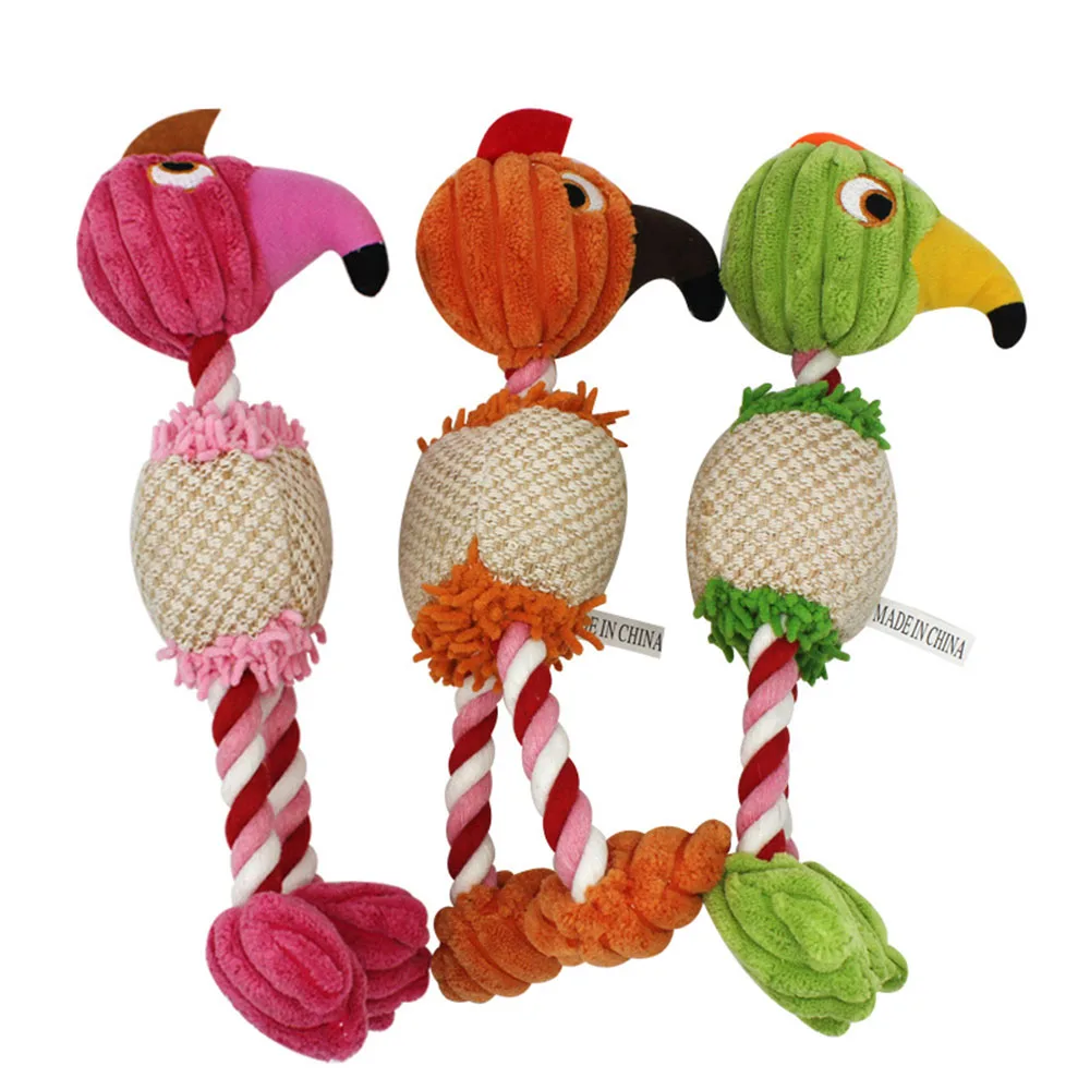 

3-color Cotton Rope Pet Sounding Toy Bird Shaped Plush Doll Molar Teeth Bite Resistant Cleaning Teeth Pet Supplies