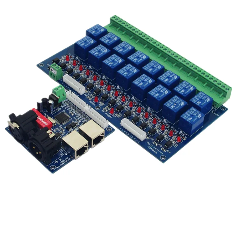 16CH Relay Switch DMX512 Controller,Relay Output,DMX Relay Control,16Way Relay Switch DC12V Main-Board & DMX-RELAY-16CH
