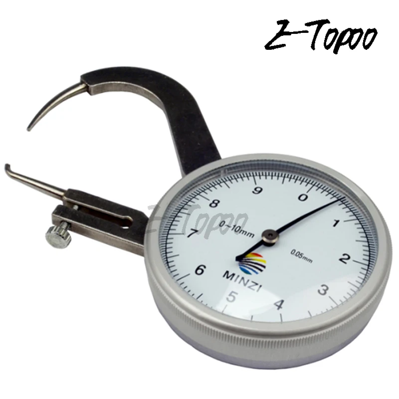 0-20mm Dial Thickness Gauge Curved Tip 0-10mm For Hollow Pipe Or Circular Tube Caliper Gauge flat head thickness meter tester