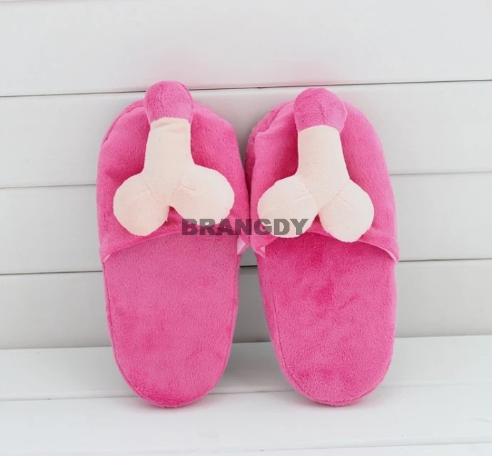 New Prank Penis Home Slippers Women Indoor Fun Breast Slippers Unisex One Size 35-46 Winter House 2021 Ladies Slippers