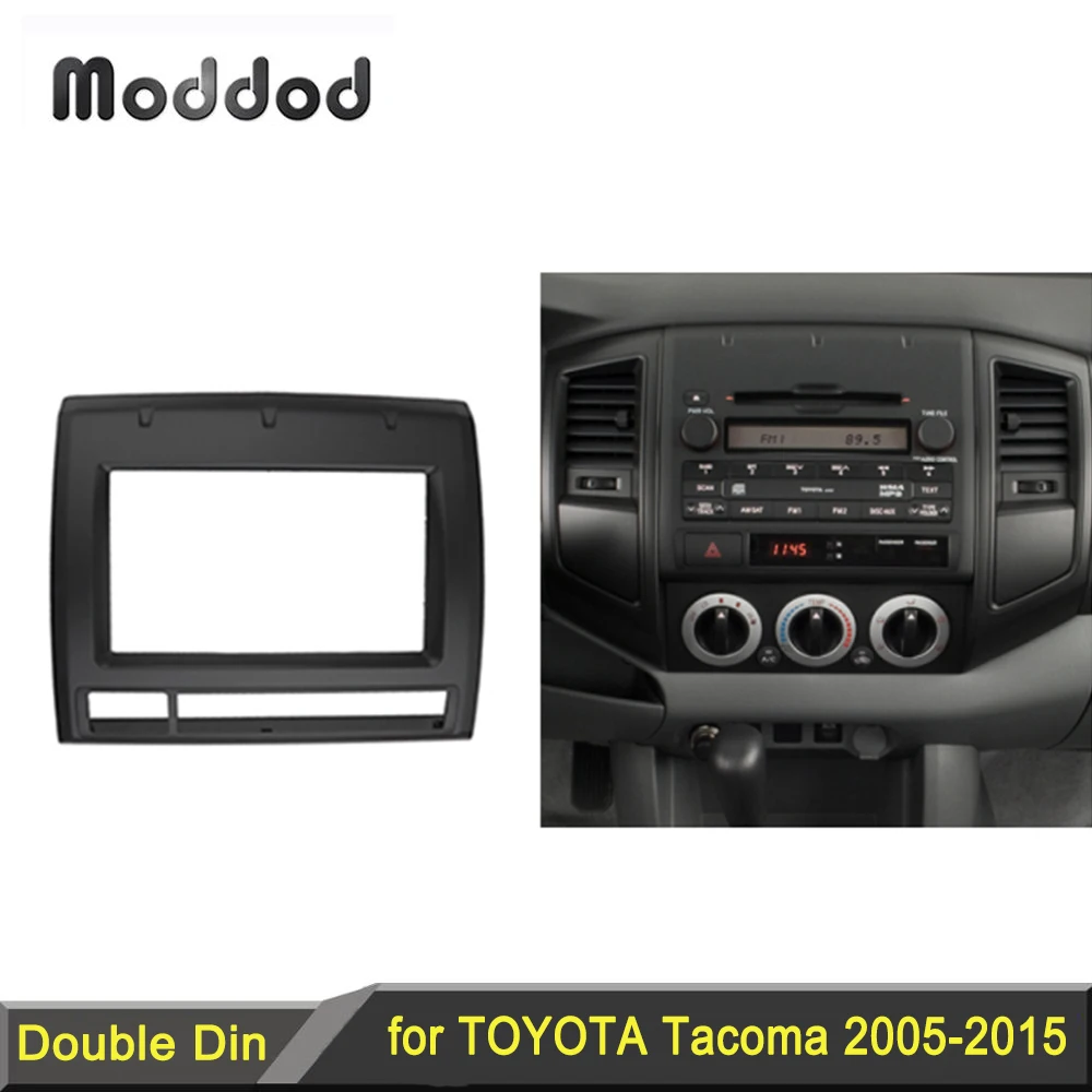 

Double 2 Din Audio Fascia for Toyota Tacoma 2005-2015 Car Radio DVD Stereo Panel Dash Mounting Install Trim Kit Face Frame Bezel