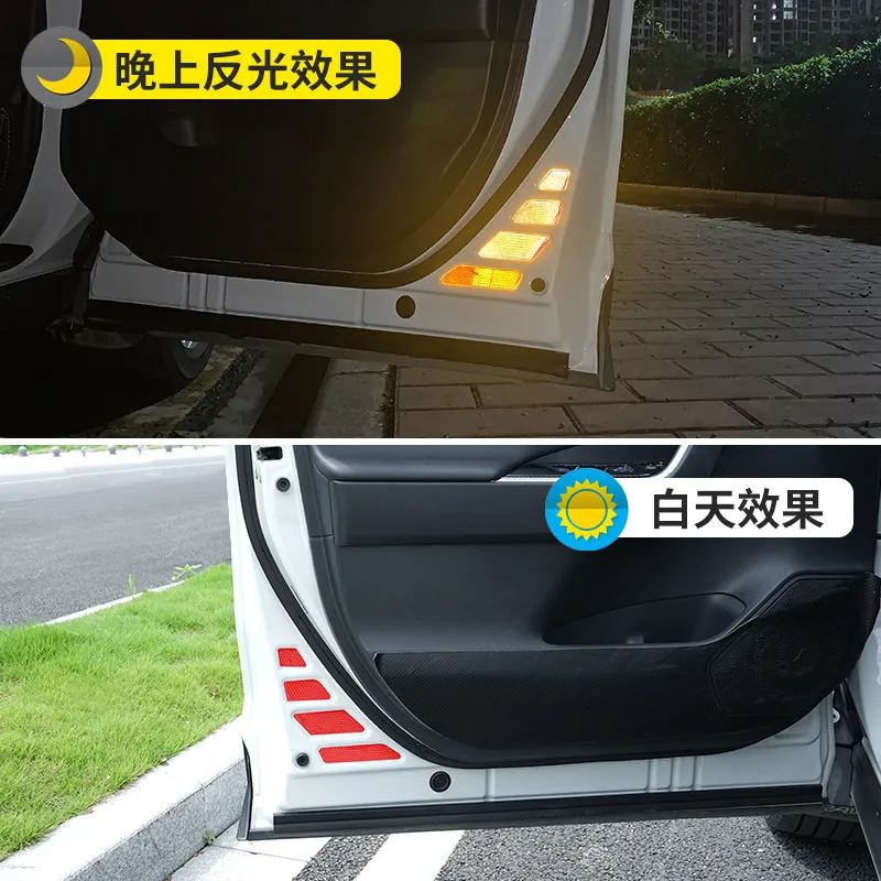 For Toyota RAV4 2019 2021 car door reflective sticker car door safety warning Car door OPEN reflective decorative 10 pics