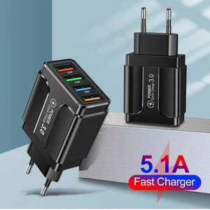 FAST 4 CARGER USB CARGA RÁPIDA 3.0 CARGADO USB DE LA MALA FAST USB Portable Mobile Charger QC 3.0 Adaptador para Xiaomi iPhone X EU US Enchip 10 mejores ventas Xiaomi Socket - №7