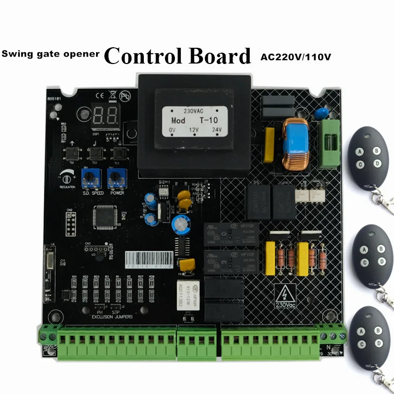 AC220V Dual Swing gate opener motor pcb circuit board controller card control unit for 220VAC swing linear motor actuators