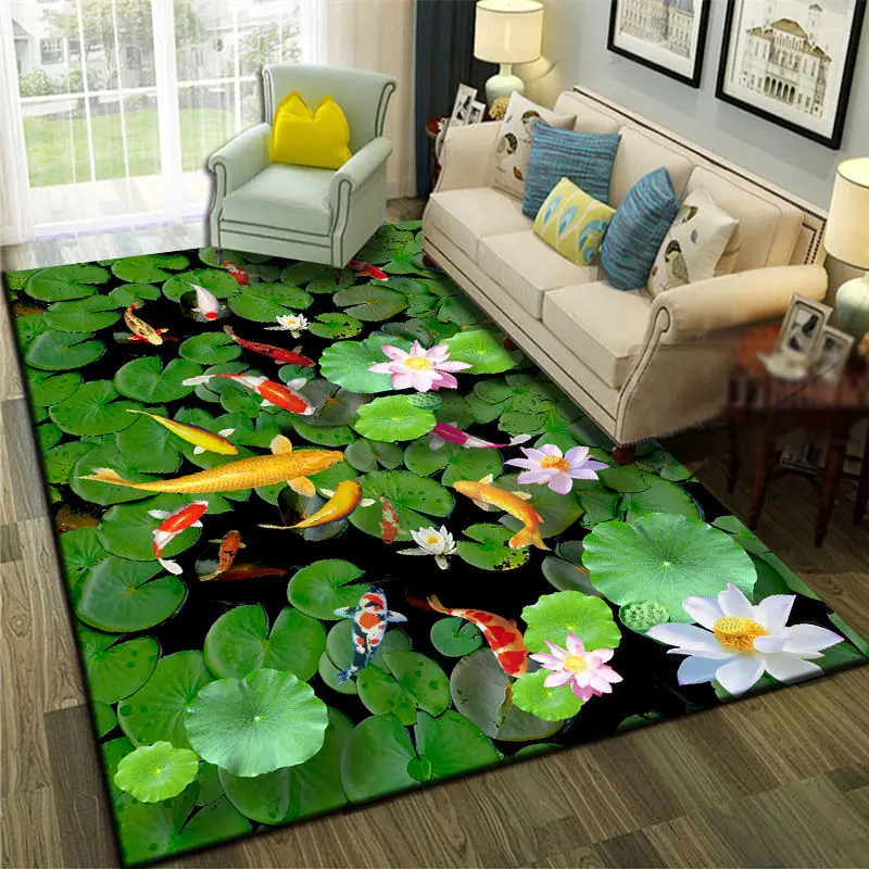 

Creative Rugs European Flowers Type 3D Printing Carpet Living Room Hallway Area Rug Doormat Bathroom Kitchen Anti-Slip Floor Mat