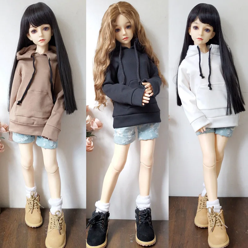 1/3 1/4 1/6 Fashion Doll Clothes Cotton Hoodies Solid Color Accessories For Bjd Dolls Girls Doll Accessories Toy For Children