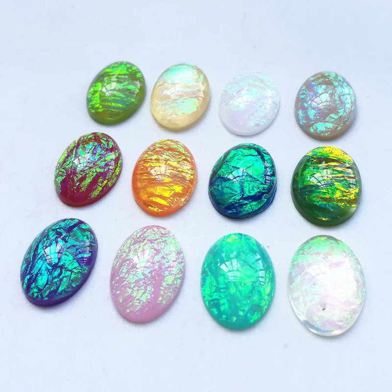 10 Pieces/lot 13x18mm 12 Colors Oval Resin Beads Cabochon Cameo Beads For Jewelry Pendant DIY Making Accessory