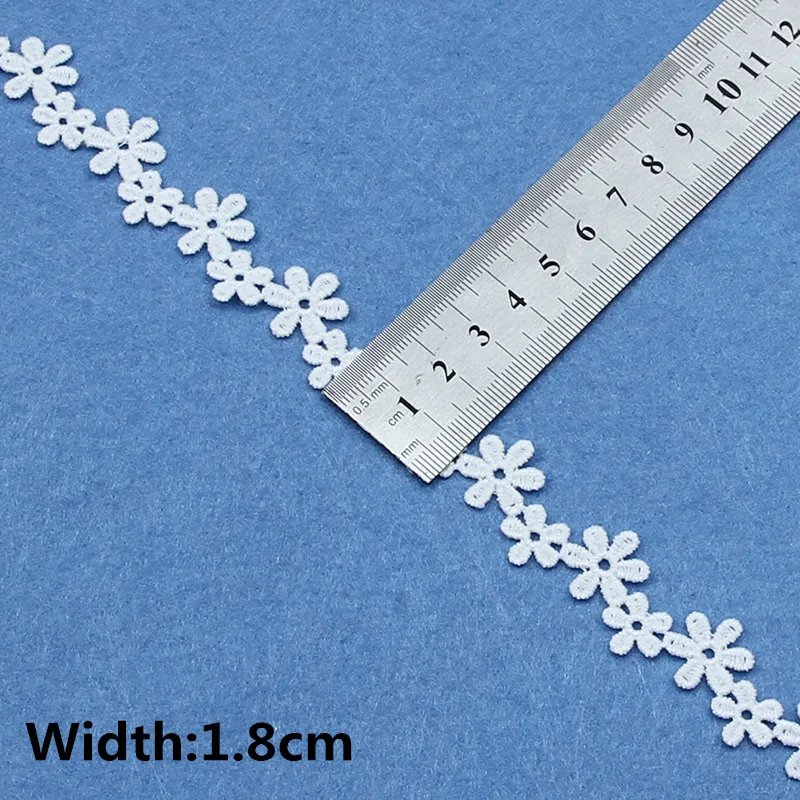 White Embroidered Lace Trim for DIY Crafts