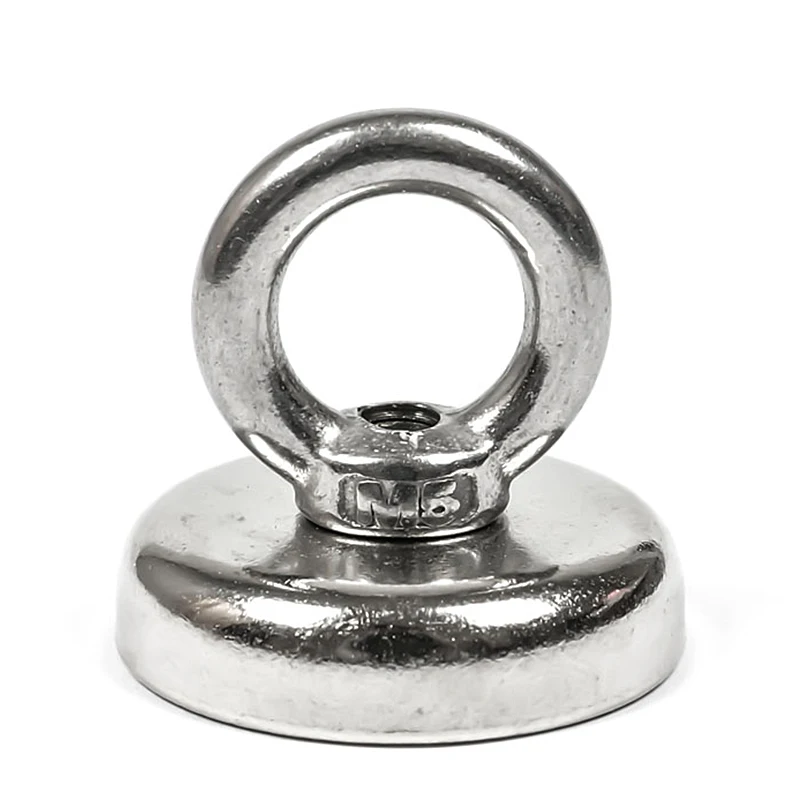 U-JOVAN Strong Neodymium Magnet Salvage Magnet Deep Sea Fishing Magnets Holder Pulling Mounting Pot with Ring Eyebolt