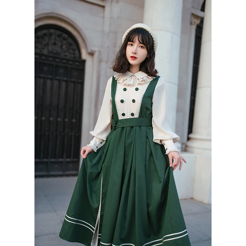 

Lolita dress vintage lace bowknot peter pan collar sweet princess high waist victorian dress kawaii girl gothic lolita op loli