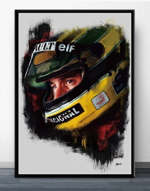 Ayrton Senna Formula Legend Star Champion Race Car Canvas Painting Vintage Poster and Prints Wall Art Picture for Home Decor