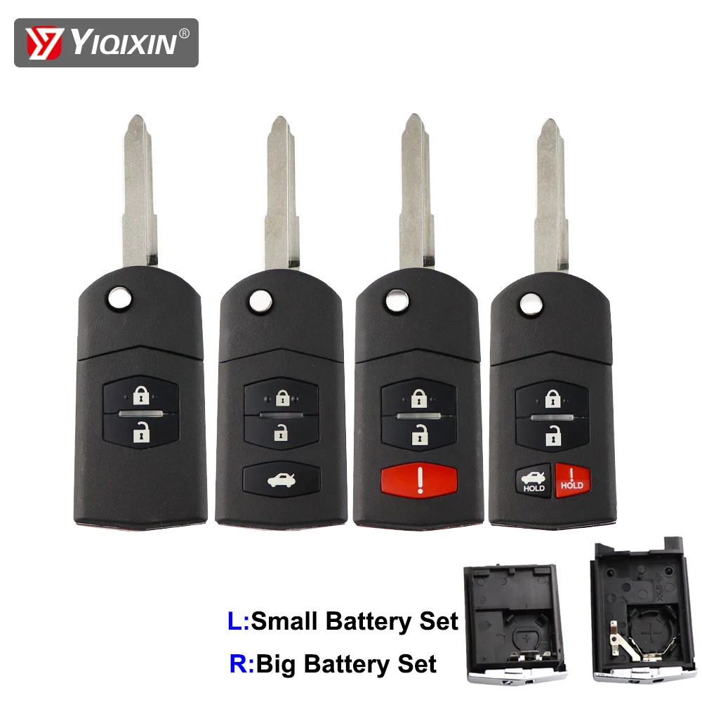 

YIQIXIN 2/3/4 Buttons Flip Folding Remote Key Case For Mazda 2 3 5 6 M6 MX5 CX5 CX7 CX9 RX8 Car Key Shell With Uncut Blade