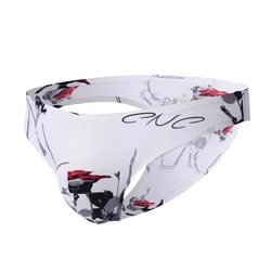 Intimo uomo slip da uomo Sexy senza cuciture con stampa floreale slip rigonfiamento uomo Bikini sospensorio slip Gay traspiranti a vita bassa