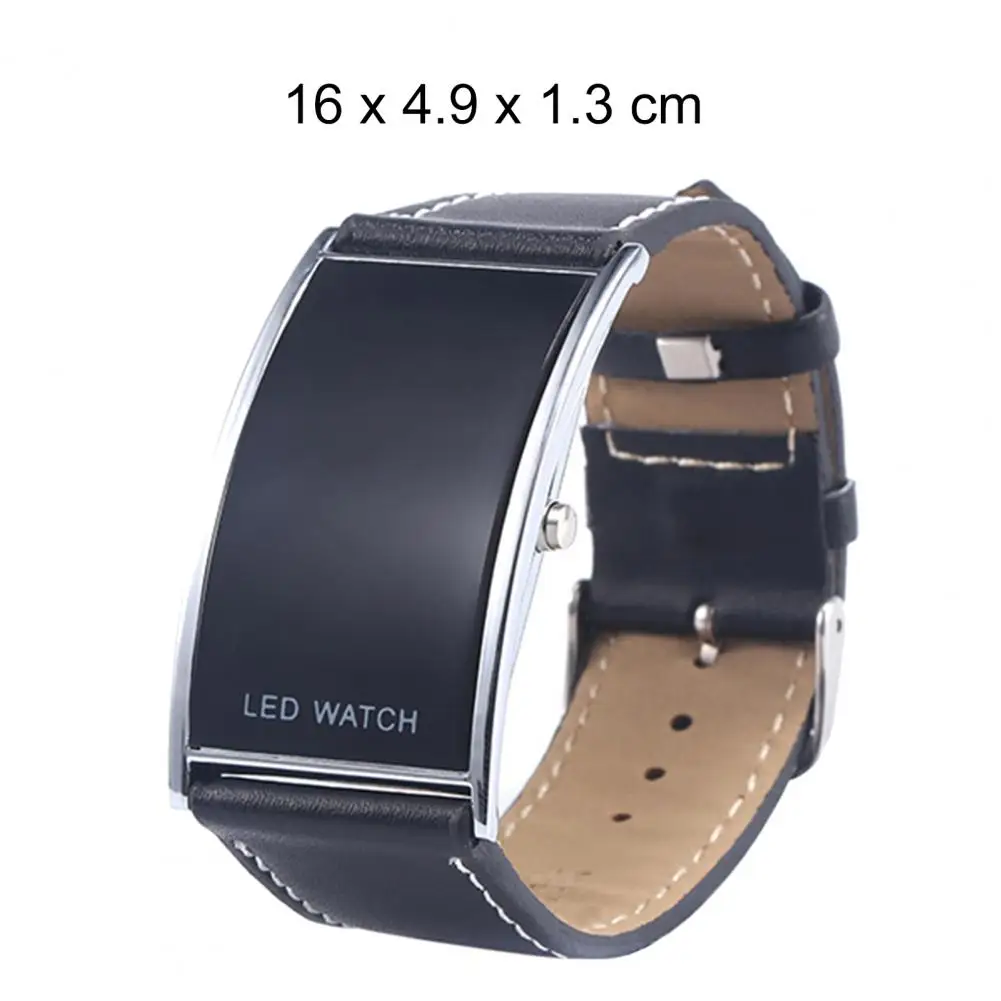 Wristwatch LED Digital Men Date Indicator Rectangle Watch for Dating