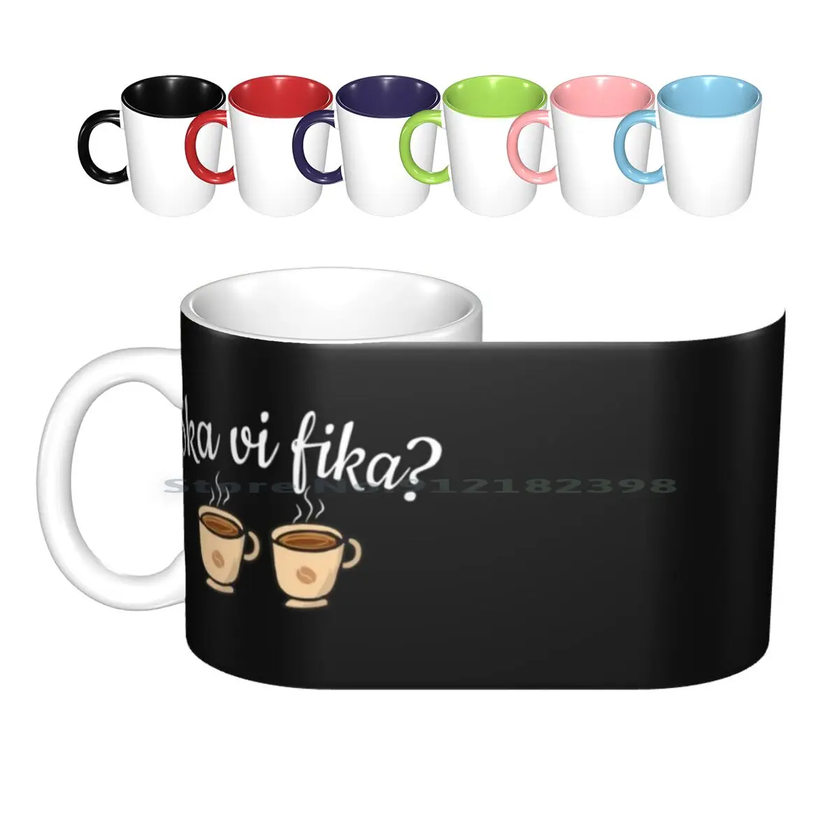 Ska Vi Fika ? Swedish Scandinavian-Shall We Have Coffee Ceramic Mugs Coffee Cups Milk Tea Mug Ska Vi Fika Swedish Scandinavian