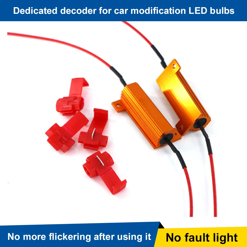 

4pcs 50W 6Ω LED Load Resistor Turn Signal Light Blink Flash Fix Load Resistors LED Bulbs Light Error Free Code Canceler Decoder