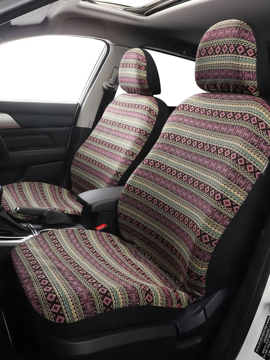 Baja Blanket Car Seat Covers Lux Boho Designs Universal Size Fit for Most Cars SUVs Trucks Vans Woven Fabric Full Set Pack 9pcs