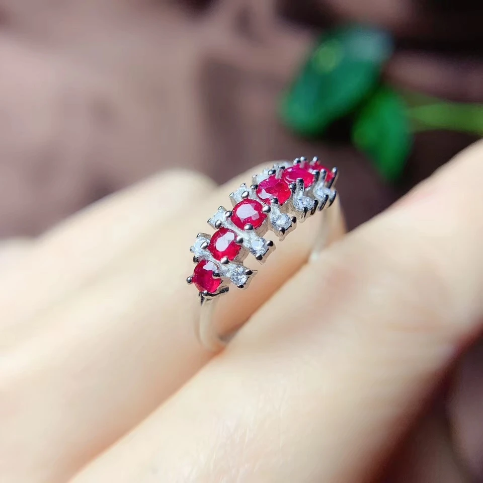 KJJEAXCMY fine jewelry natural Ruby 925 sterling silver new gemstone women ring support test fashion