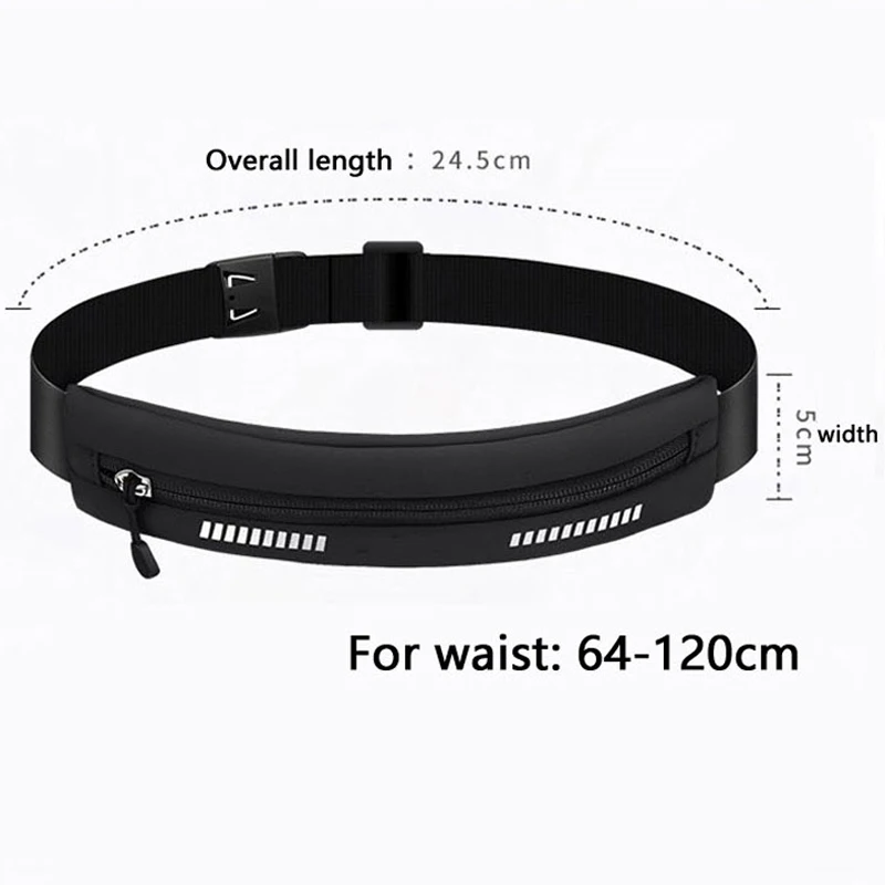 Outdoor Sports Running Cell Phone  Luminous Waist Bag Cycling Hiking Waterproof Slim Mobile Phone Pouch Key Card Earphone Holder