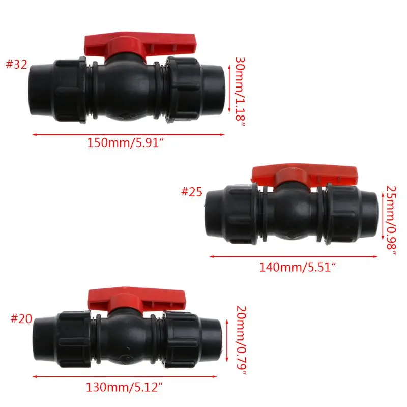 Szybkie złącze zaworu 20mm/25mm/30mm fajka wodna PE Tube zawory kulowe akcesoria