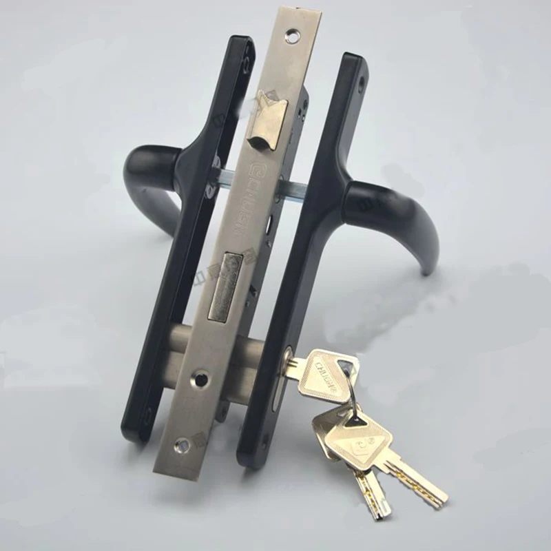 

Aluminum Alloy Door Lock Swing Double-Sided Handle Lock 8520 Black with 2pcs keys