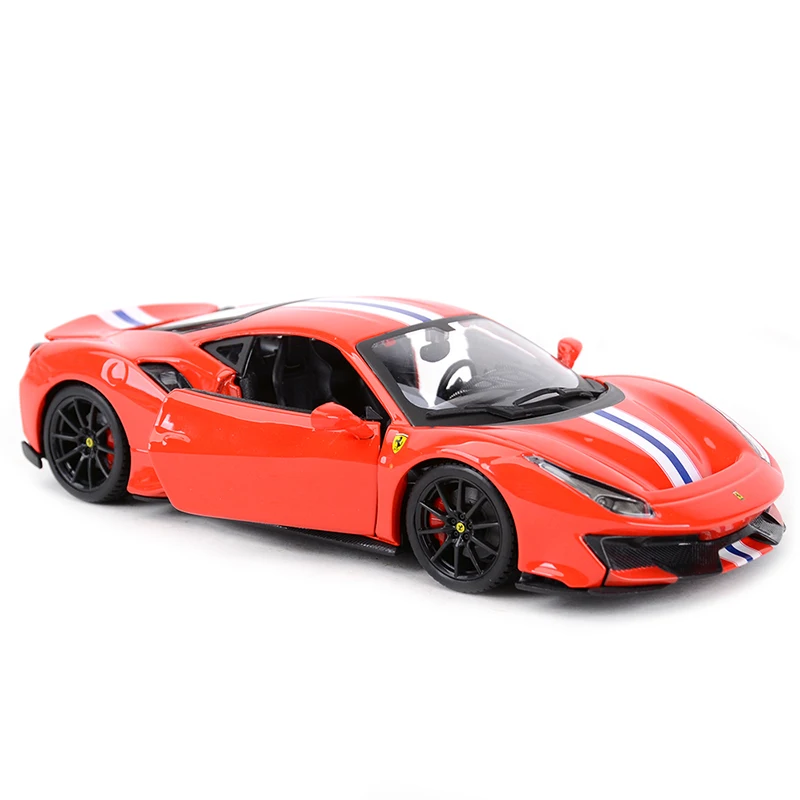 Bburago 1:24 Ferrari 488 PIsta Blue Sports Car Static Die Cast Vehicles Collectible Model Car Toys