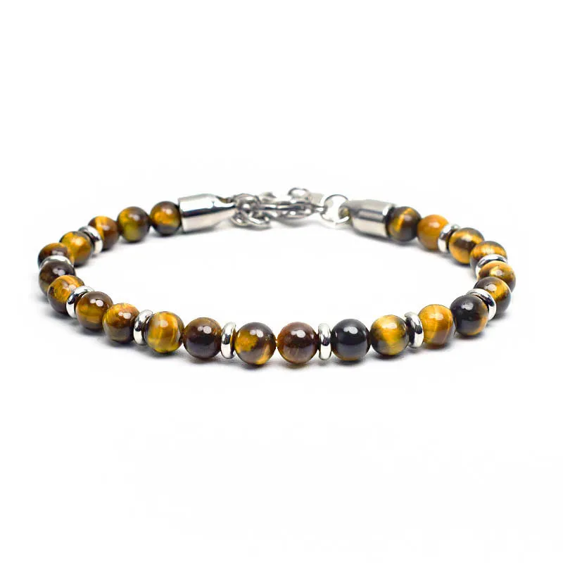 New Natural Stone Bracelets Male Minimalist Map Lava Tiger eye Brazalete For Hombre Buddha Braslet 8mm Hematite Strand Bracelet