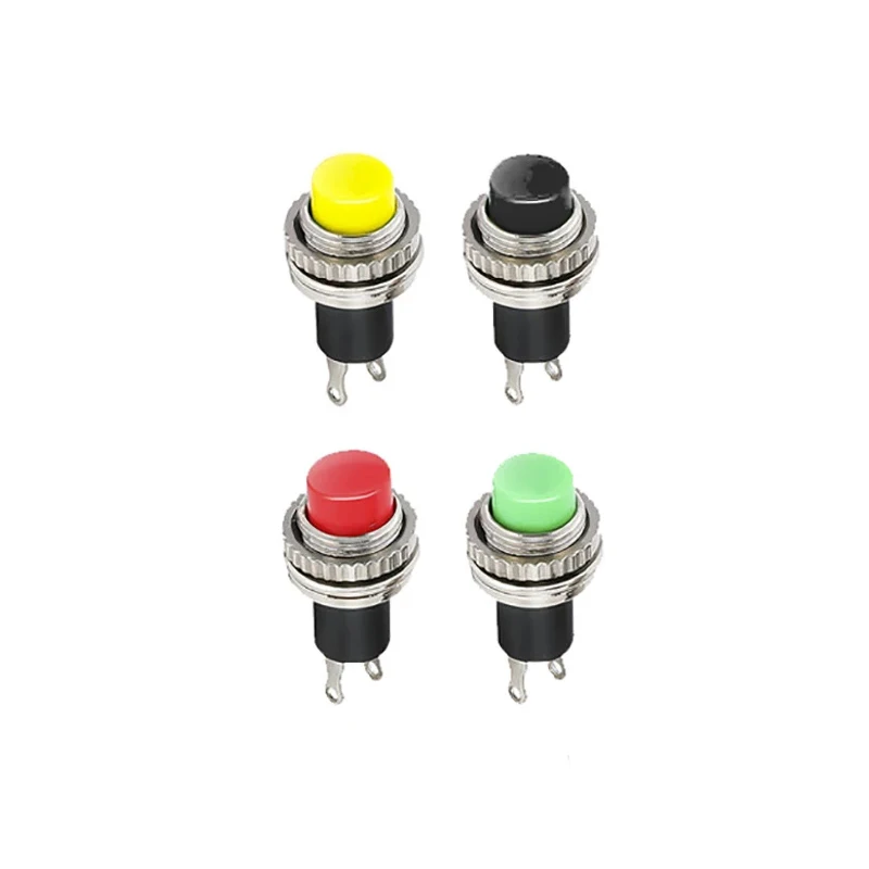 소형 원형 버튼 스위치 잠금 해제, 자동 리셋 초인종 경적 스위치, 전기 스위치 DS-316, DS-314 10mm, 로트당 5 개