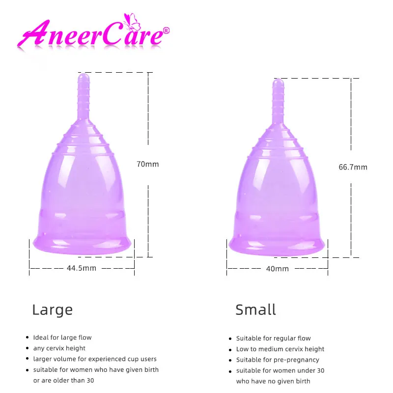 Menstrual Cup Medical Silicone Women\'s Hygienic Collector Kit Silicon Female Hygiene Menstruation Period Cups Vagina Personal