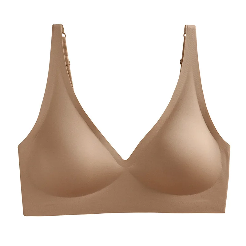 Nahtlose Push-Up-BHs für Damen, Bügelloser BH, V-Ausschnitt, Bralette, herausnehmbare Polster, Sportunterwäsche ohne Spuren, sexy Dessous, S-3XL