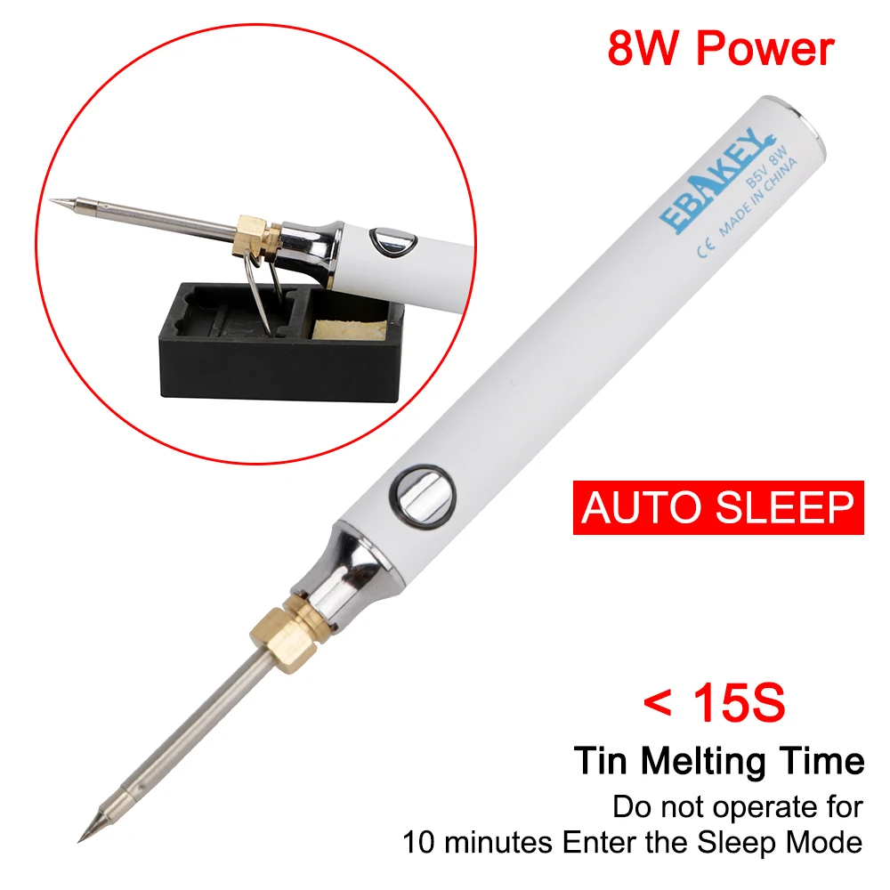 ชุดเครื่องเชื่อมเหล็กไฟฟ้า USB แบบพกพาปรับอุณหภูมิได้3ระดับ5V 8W เครื่องมือซ่อมงานเชื่อม