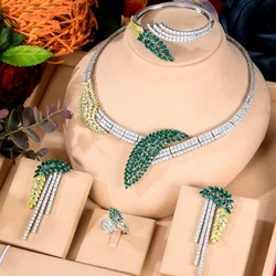 Soramoore Original Super Luxury 4PCS Necklace cubic Zircon Jewelry Sets For Women Wedding African Nigerian Party Jewelry Set