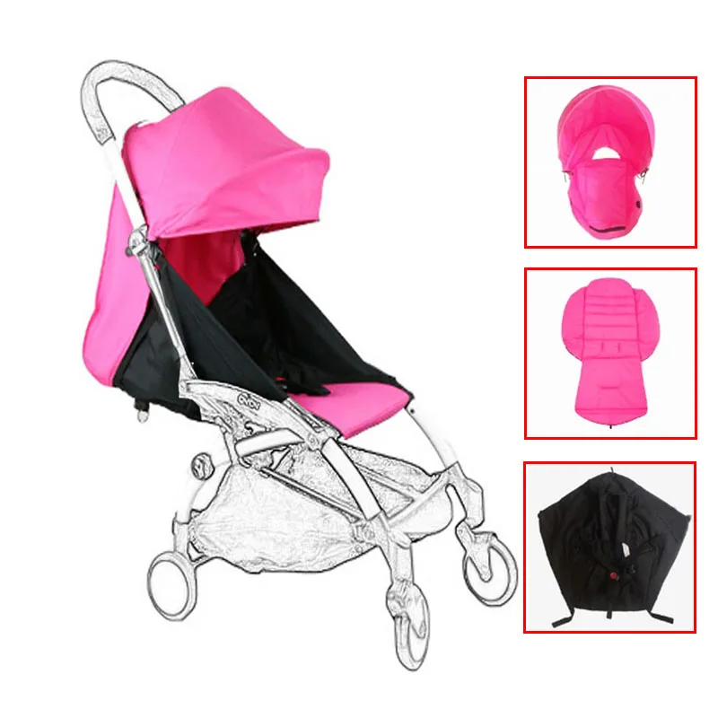 Stroller Cushion Awning Set  Mattress Bebe Accessories For Yoya Yuyu Trolley With Sunshade Seat Cushion Cover 3pcs Sets