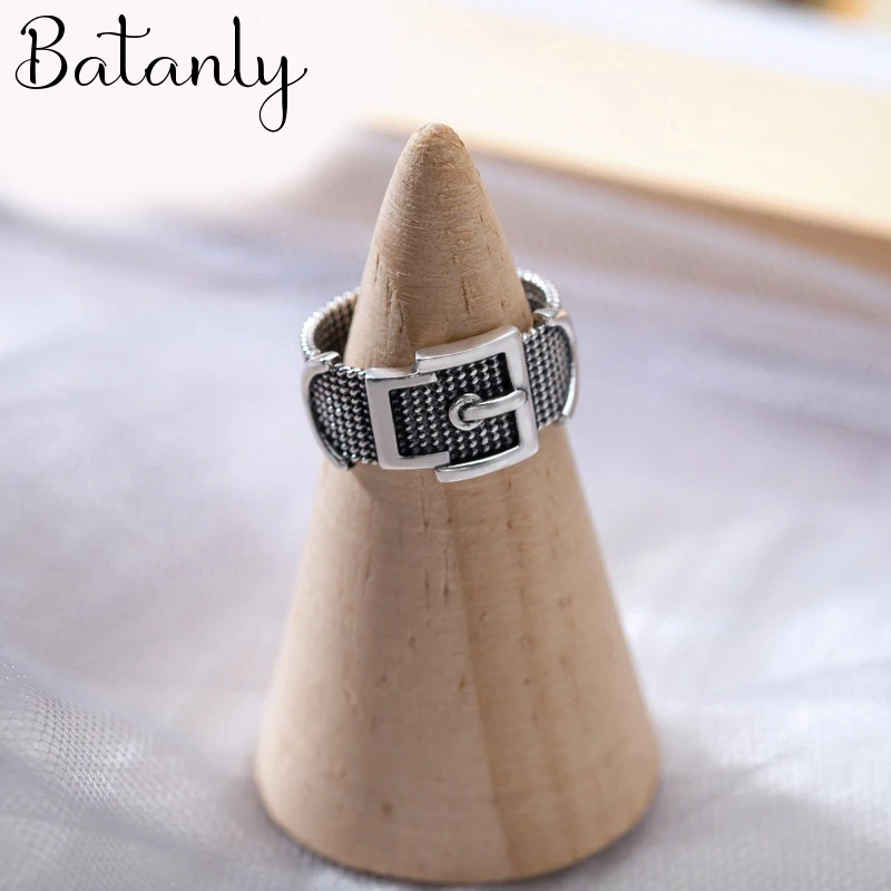 Exaggerated Vintage Belt Rings For Women Men Charm Engagement Jewelry Girls Lady Open Finger Rings