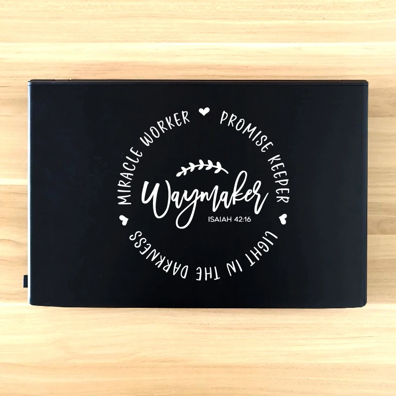 Waymaker Christian Quote Vinyl Sticker Car Window Cup Decoration, Faith Scripture Bible Verse Laptop Decals for Apple MacBook - view 5