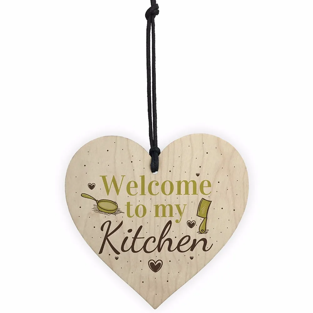 1PC Welcome To My Kitchen Plaque House Door Wall Sign Mum Dad Nan Grandad Birthday Signs Christmas Home DIY Tree Decorations