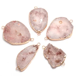Irregular Quartz Crystal Pendant Fashion Natural Druzy Agates Connector Charms Pendant DIY Jewelry Making Necklace Gifts