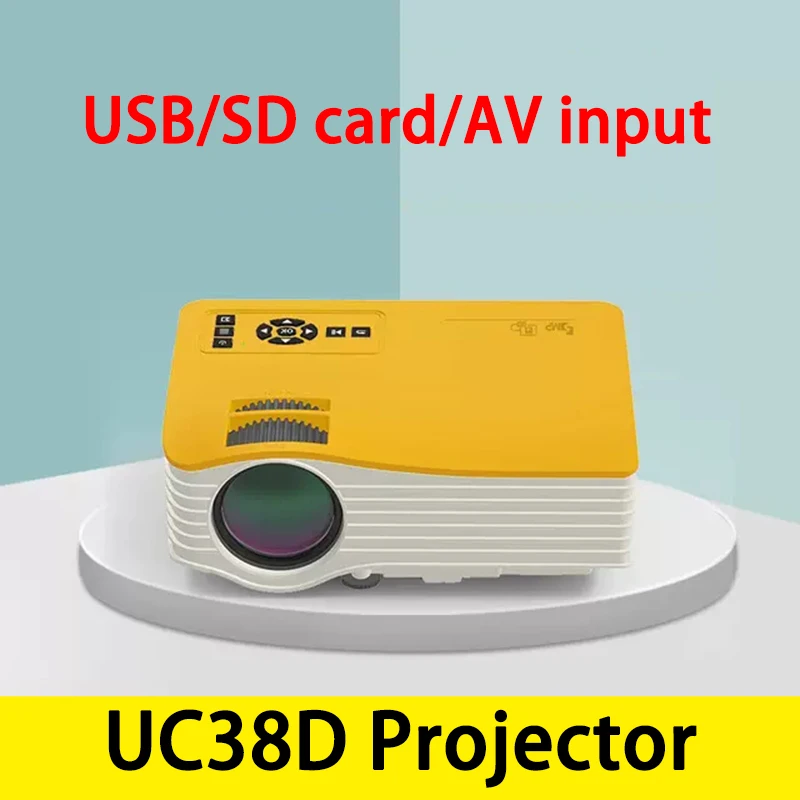 

UC38D Mini Projector HD Home Theater Mini Projector Portable LED Video Support 1080P HD Mini Child Projector