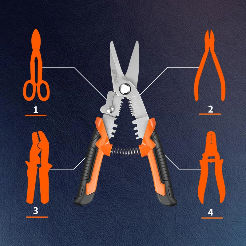 Многофункциональные плоскогубцы для зачистки проводов, обжимные клещи