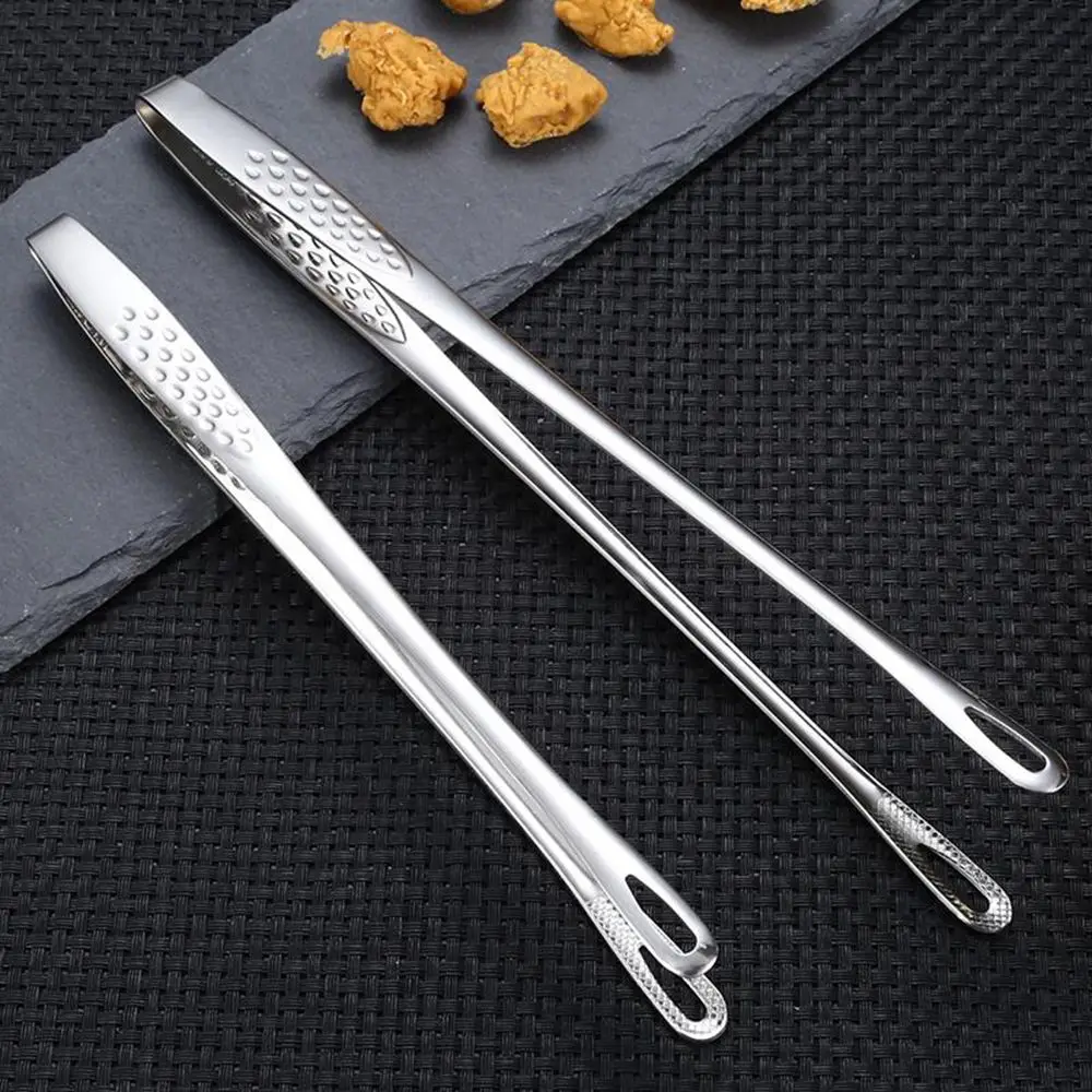 

French Fries Steak Tongs Non-Slip BBQ Tweezer Long Handle Stainless Steel Barbecue Tongs Food Tongs