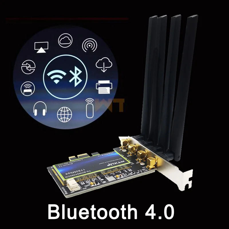 Imagem -04 - Adaptador sem Fio Pcie Dual Band 802.11ac Bcm94360 Placa para Desktop Wi-fi Bluetooth 4.0 para Macos Hackintosh Windows