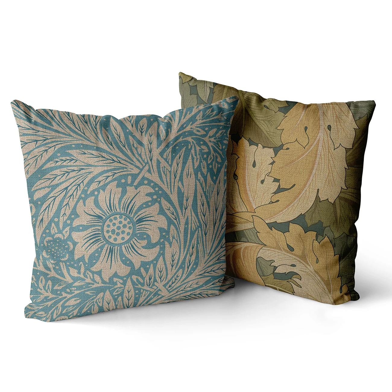 Bohemian Square Linen Cushion Cover, Vintage Flowers, Plants, Home Pillow Covers, Decorative, 40*40, 45*45