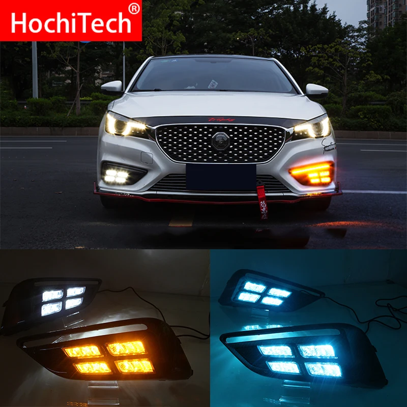 

led dr daytime running light for MG MG6 2017 2018 2019 with Dynamics moving flash turn signal and blue night light