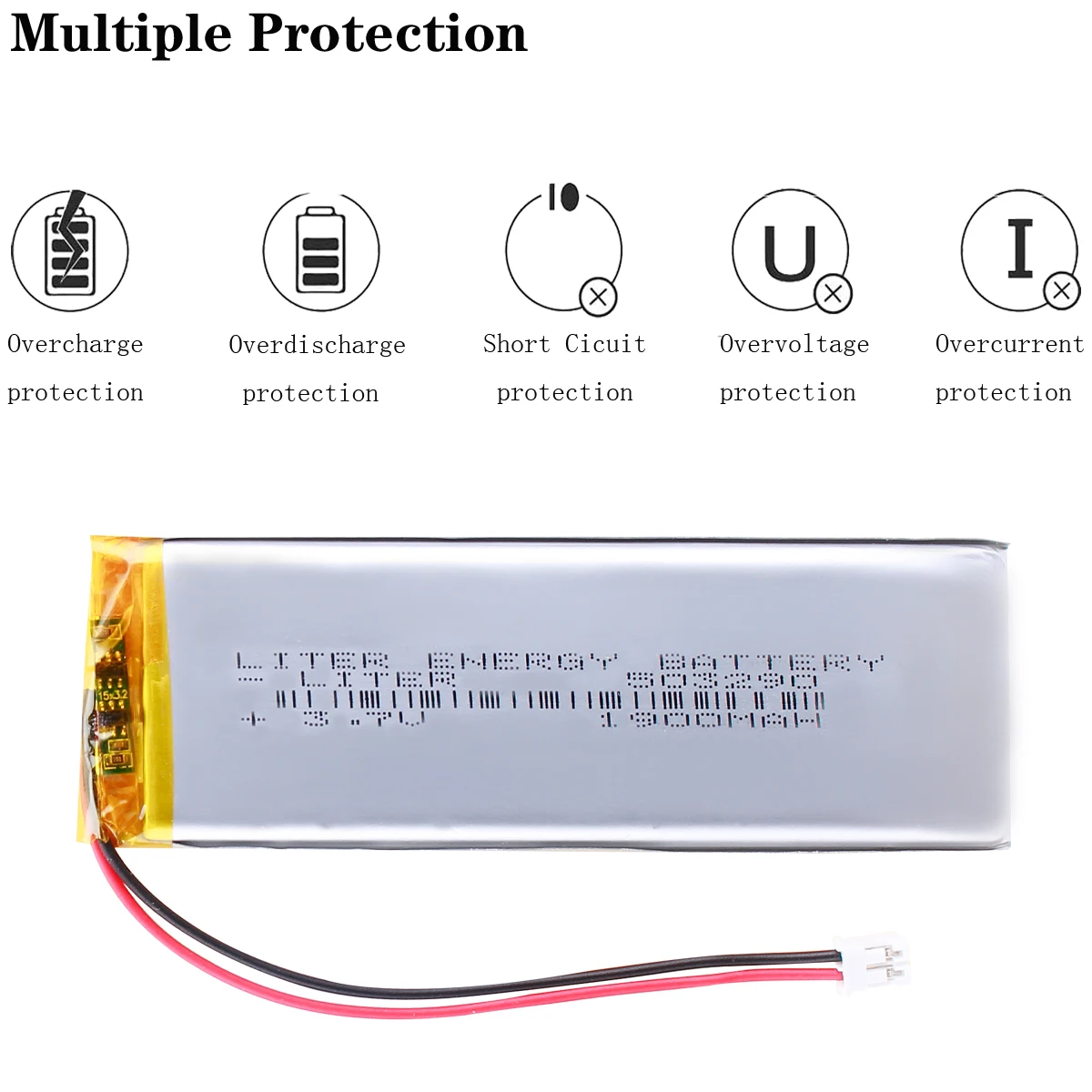 3.7v 503290 1900mah Rechargeable li-Polymer Li-ion Battery replace for bluetooth version of the KBD67 lite keyboard PH 2.0mm